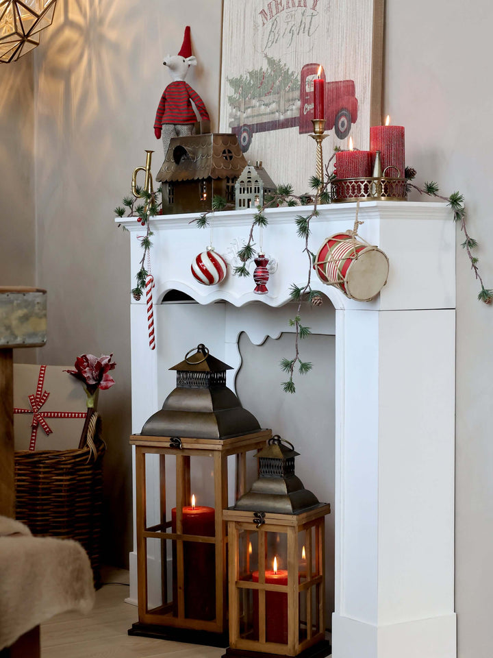 Wood and Brass Vintage Style Lantern