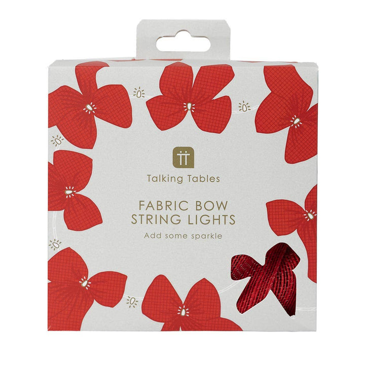 Red Fabric Bow String LED Lights Packaging from Source for the Goose Devon