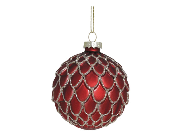 Antique Cherry Red Glass Bauble for sale at Source for the Goose, Devon