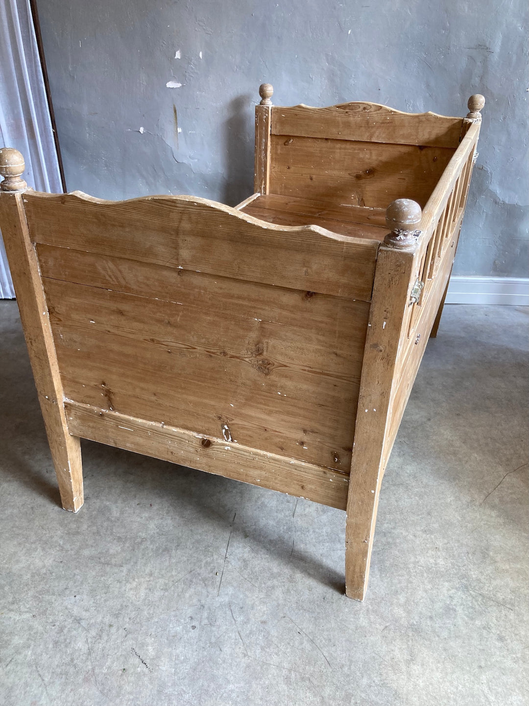 Rustic Vintage Pine Bench Seat from Source for the Goose, Devon, showcasing warm wood tones and charming design.