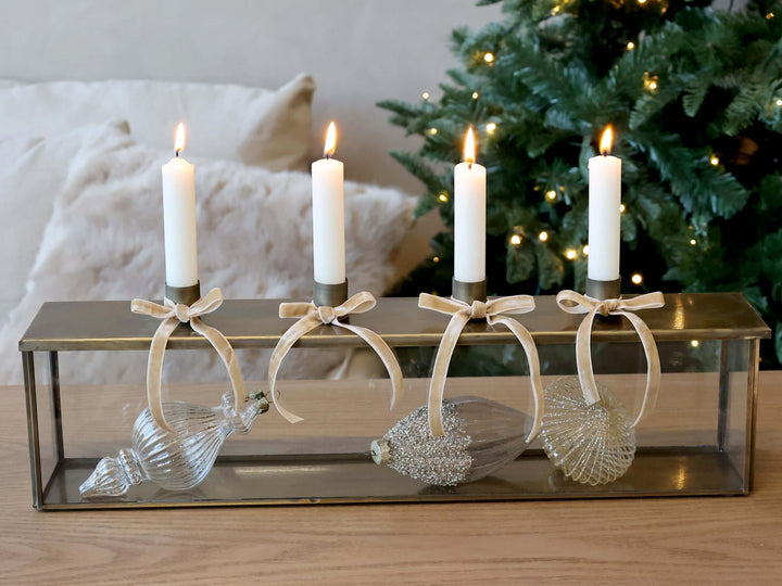 Faux Brass Box Candleholder