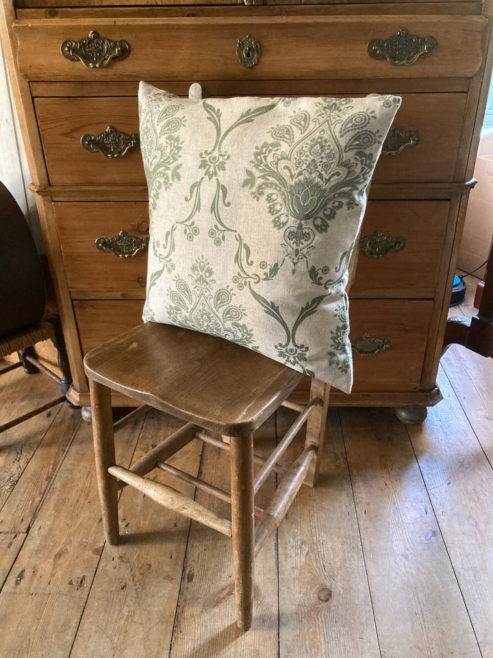 Sage Green Damask Cushion