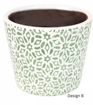 Handcrafted green Dutch style vintage flowerpot with intricate design, perfect for adding charm to any decor. Source for the Goose, Devon.