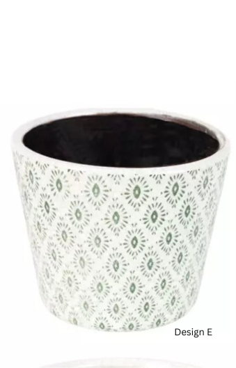 Green Dutch style vintage flowerpot with intricate design, perfect for home decor from Source for the Goose, Devon.