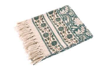 Blue Handblock Print Cotton Throw for sale at Source for the Goose, Devon