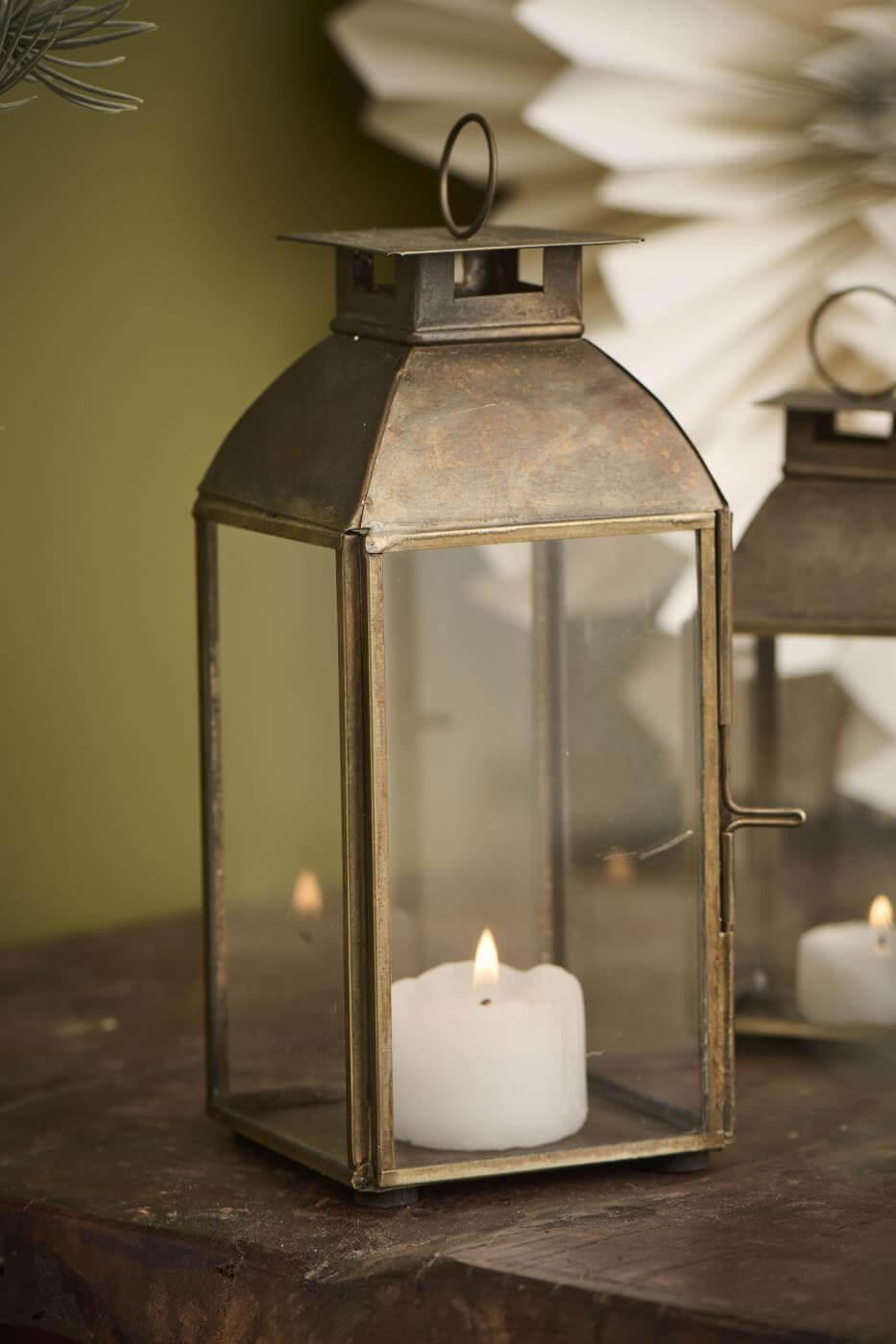 Faux Brass Chimney Lantern