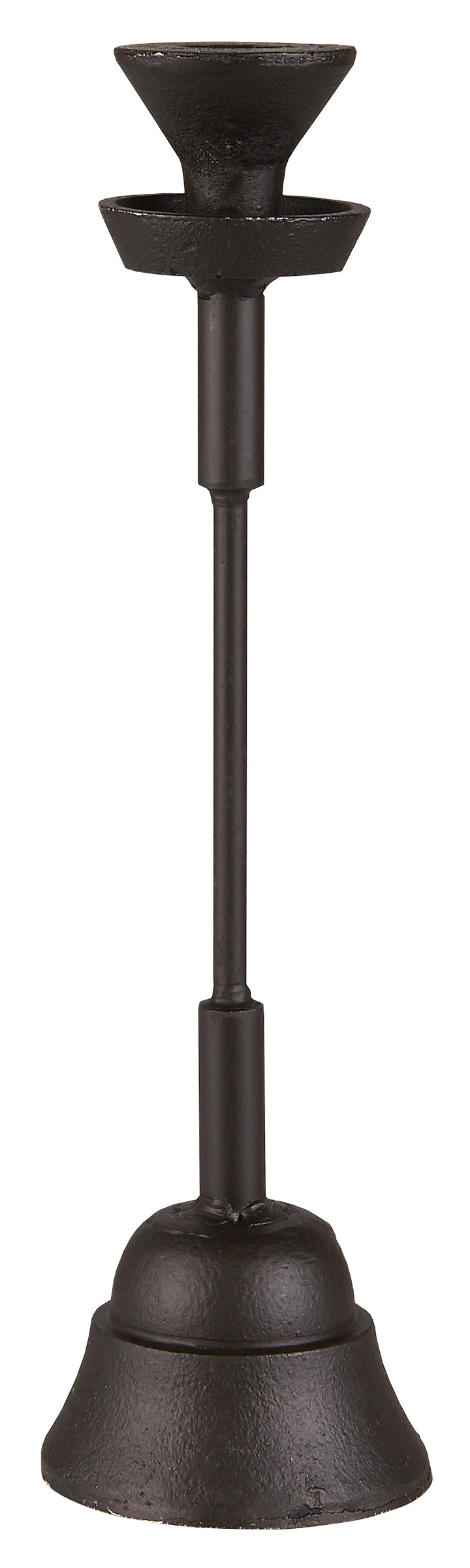 Chunky black iron candlestick with vintage style from Source for the Goose, Devon, perfect for adding an industrial touch to your decor.