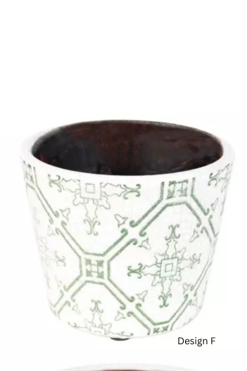 Handcrafted green Dutch-style vintage flowerpot with intricate design, perfect for home décor by Source for the Goose Devon.