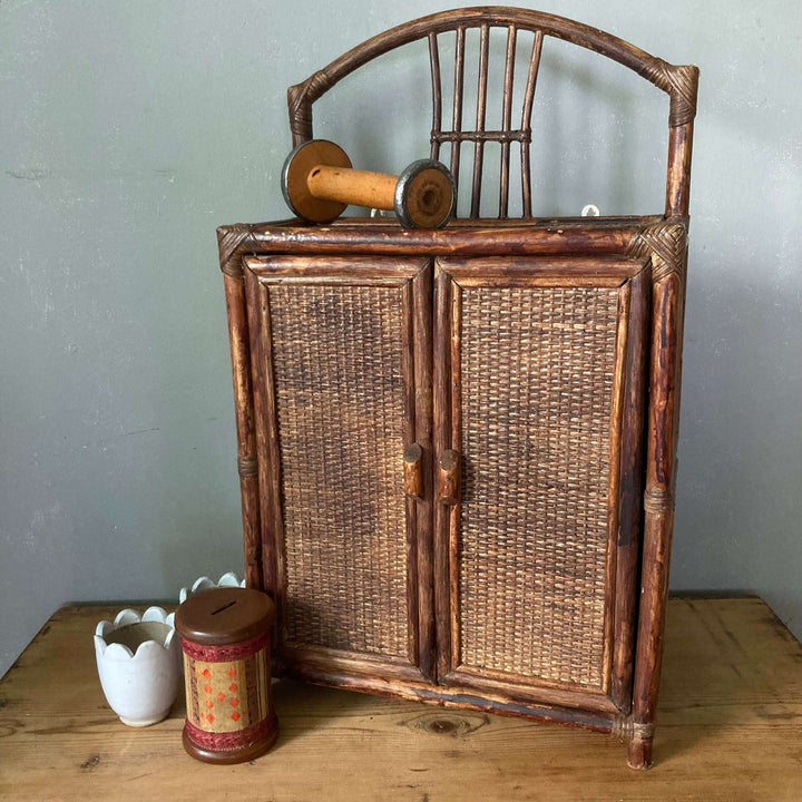 Vintage Bamboo Wall Cabinet