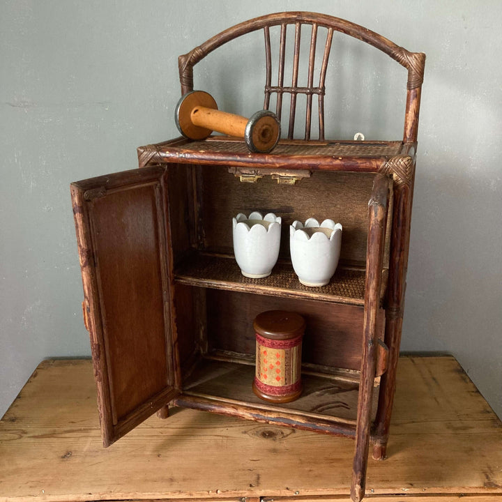 Vintage Bamboo Wall Cabinet