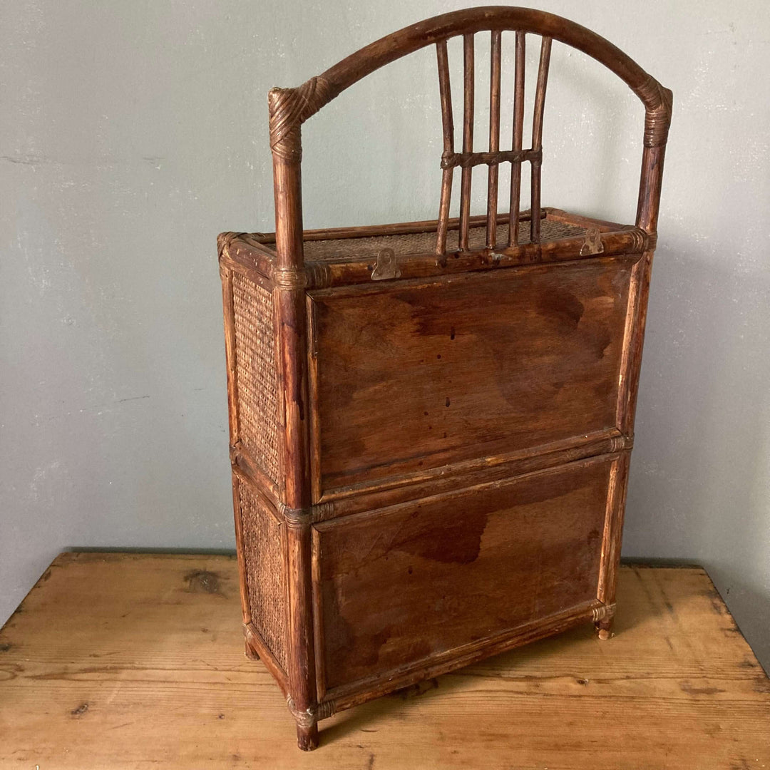 Vintage Bamboo Wall Cabinet