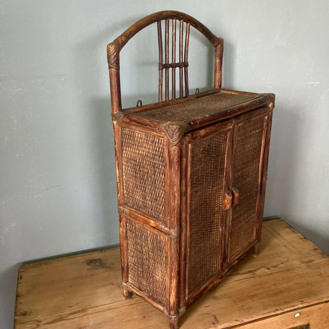 Vintage Bamboo Wall Cabinet