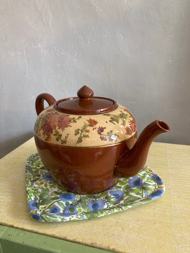 Ceramic Vintage Brown Betty Teapot