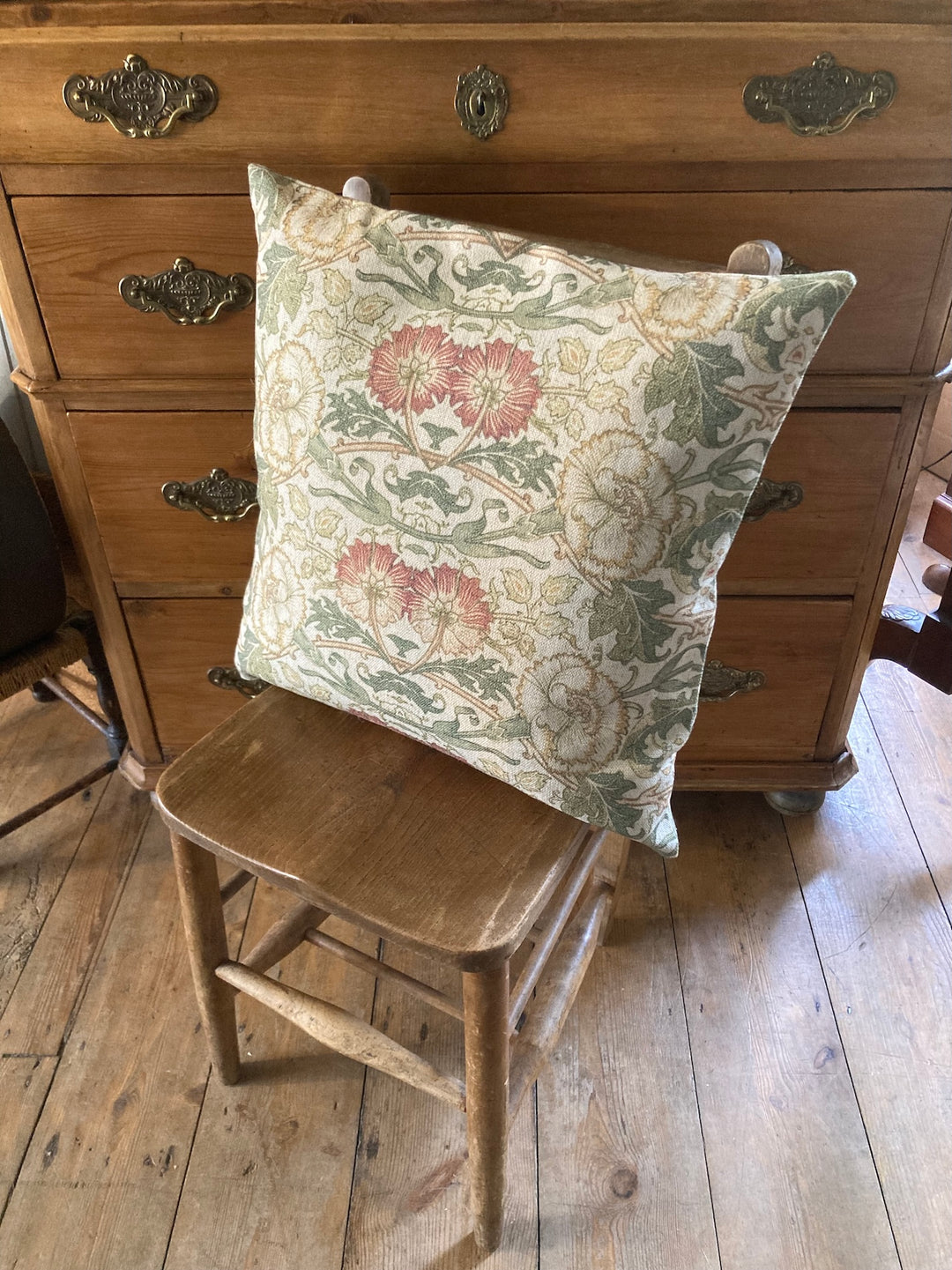 Pink and Green Floral Deloris Cushion