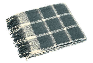 Faux Mohair Slate Blue Check Throw by Source for the Goose Devon, soft and cosy tartan style for comfort and modern elegance.