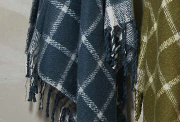 Slate blue check faux mohair throw, cozy tartan style by Source for the Goose, Devon. Perfect for warmth and luxury.