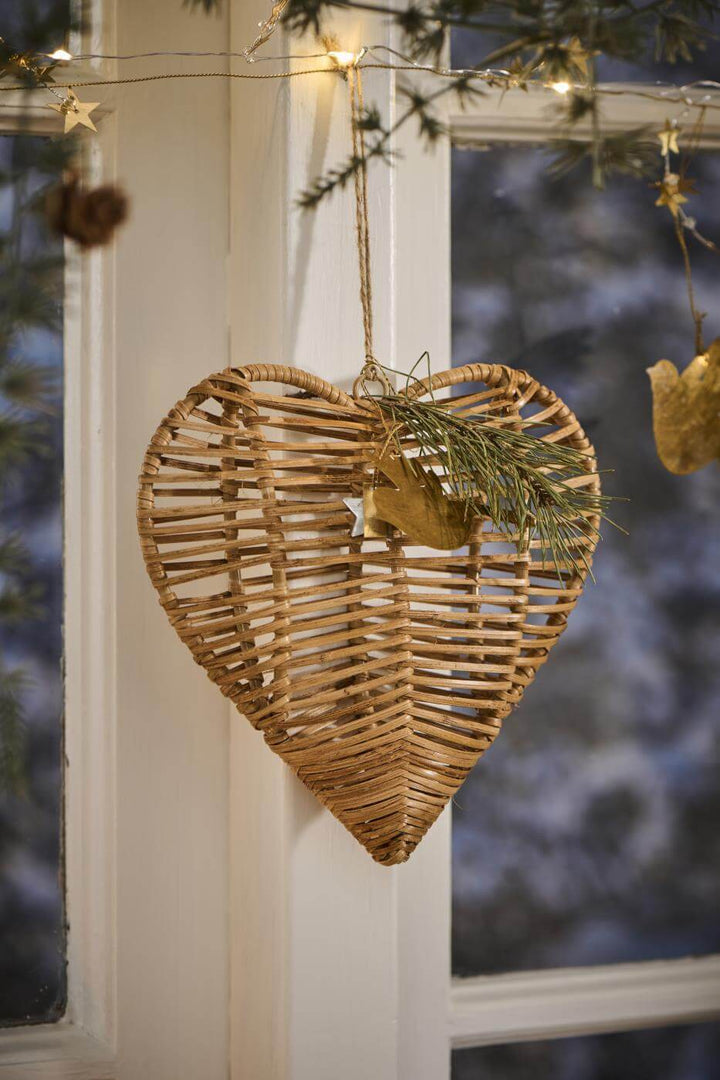 Hanging Rattan Heart