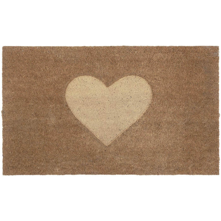 Embossed Heart Jute Doormat