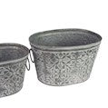 Oval Galvanised Metal Garden Planter