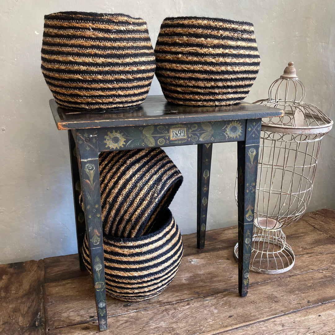 Black and Natural Snake Basket for sale at Source for the Goose, South Molton, Devon