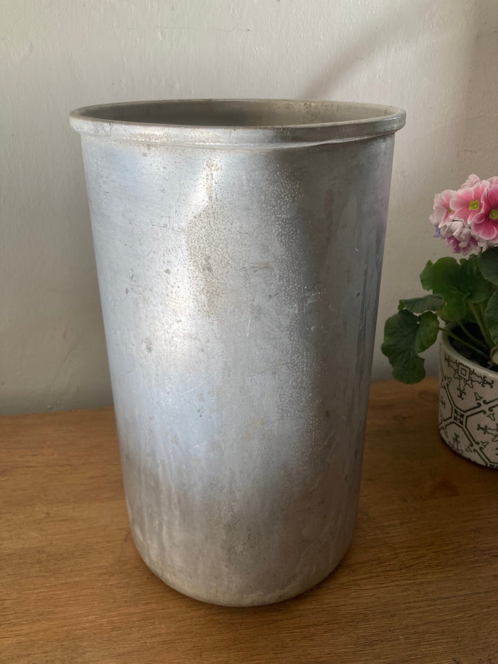 Vintage tall aluminium jug by Source for the Goose, perfect for flowers or as a charming kitchen accessory.