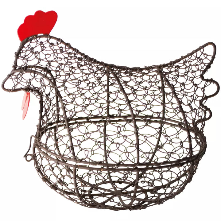 Henrietta Wire Egg Basket with chicken shape design from Source for the Goose, Devon, adding farmhouse charm to any kitchen.