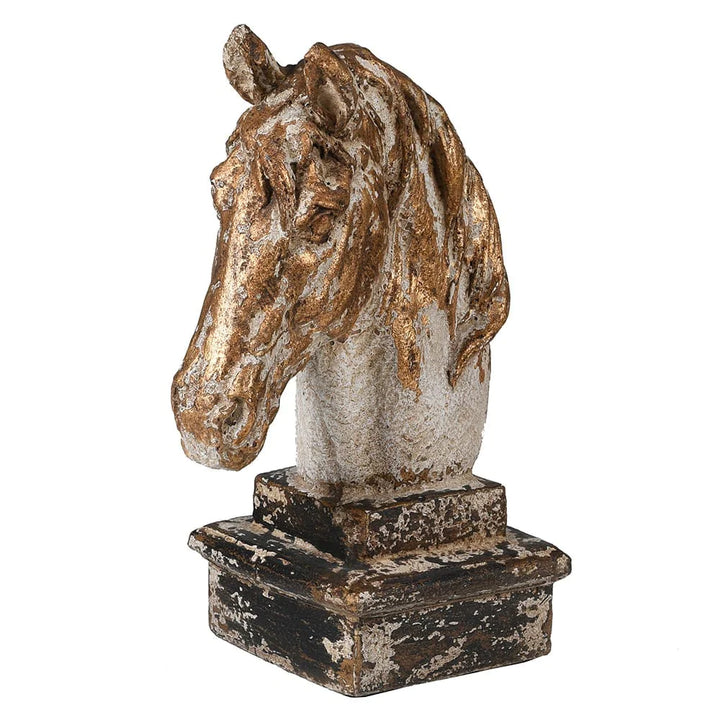 Horse Head Ornament with distressed finish for sale at Source for the Goose, Devon, UK