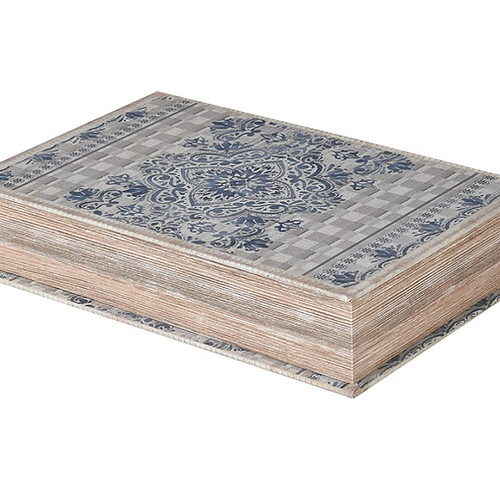 Blue and Grey Patterned book box